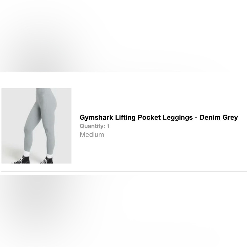EUC GymShark lifting pocket leggings - gray - medium